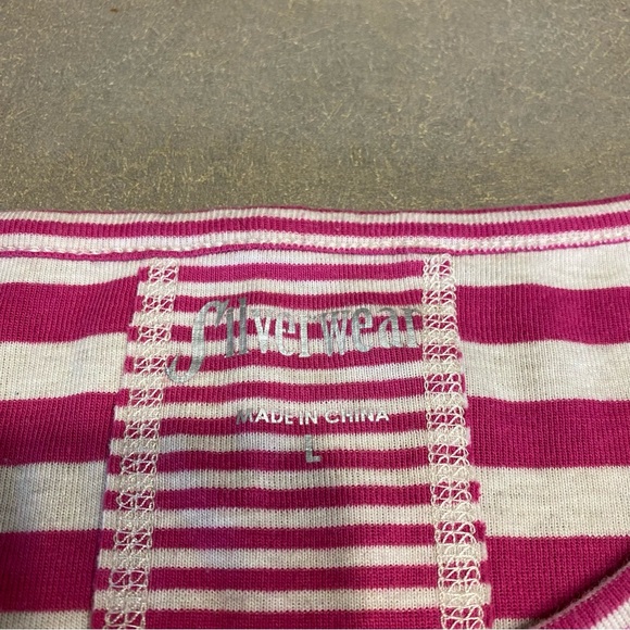 Silverwear striped pink top with fun shoulder buttons size large - Picture 3 of 6